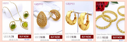 Luxury Jewelry Set For Women High Quality 18K Gold Plated Dubai Jewelry Necklace Earring Ring Bracelet Trending