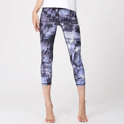 Women's High Waist Flower Yoga Pants Plus Size