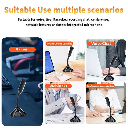 USB Microphone For Laptop And Computers Adjustable Studio Singing Gaming Streaming Mikrofon Stand Mic With Holder Desktop