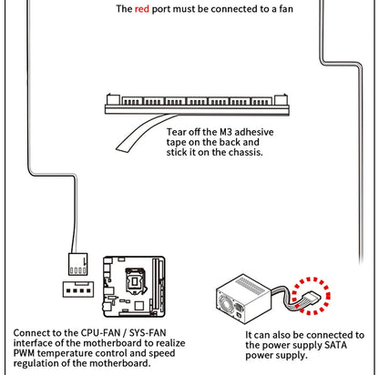 TEUCER PC Kylarfläkt HUB 1 till 10 12V 4 Pin PWM Splitter Extension Supply Socket Concentrator