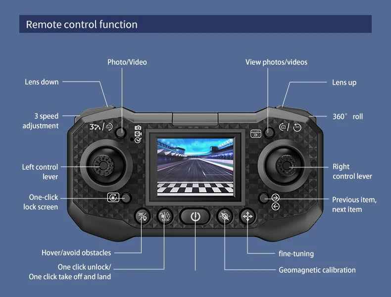 MHD Dual Camera Drone H19 Intelligent skärmkontroll Drone Borstlös Servojustering Lång uthållighet Professionell Quadcopter-leksak