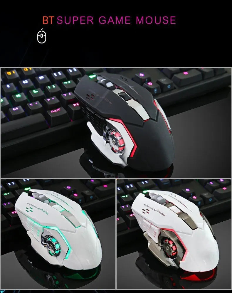 Rechargeable Wireless Mouse Gaming Computer Silent Bluetooth Mouse