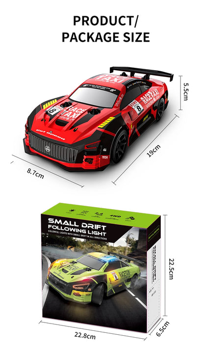 RC Sport Racing Car 1:18 Drift Car med 2 uppsättningar däck 2,4G Fjärrkontroll Modul 4WD RTR Billeksaker Barnpresenter