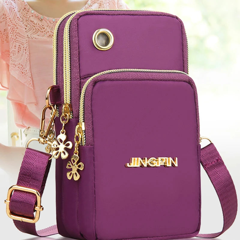 New Mobile Phone Crossbody Bags for Women – Fashion Female Shoulder Bag, Cell Phone Pouch with Headphone Plug, Large Capacity Wallet.