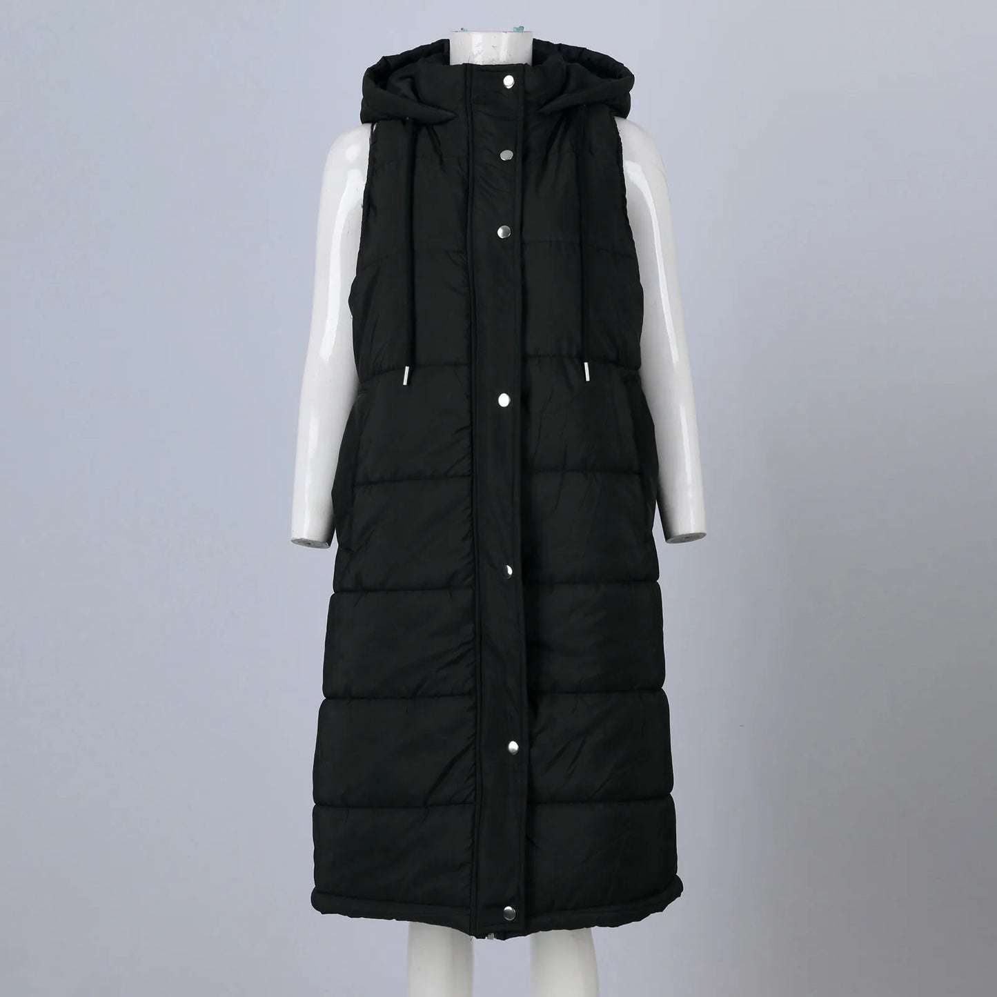 Sleeveless Mid-Length Cotton Vest Elegant and Warm