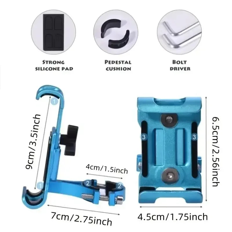 GPS Cykel Motorcykel Telefonhållare – Slitstark aluminiumlegering Anti-Slip fäste för Universal Smartphone Support