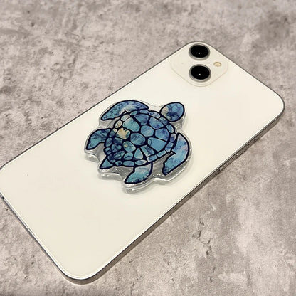 Korean Cute Turtle Dolphin Telefonhållare Griptok Finger Ring Support För iPhone Samsung Fodral Grip Tok Socket Bracket Girl Present