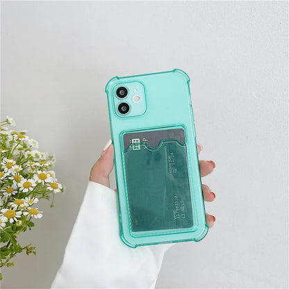 Card Bag Wallet Clear Phone Case For Xiaomi