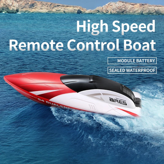 2.4G RC Boat 15 KM/H High-Speed Remote Control Racing Boat Rechargeable Model Electric Radio Speedboat Toys for Boys