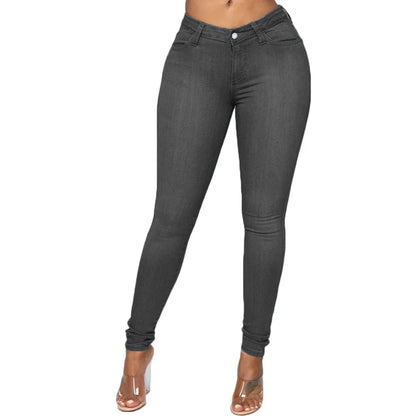 Super Stretch Skinny Jeans with Retro and Slim Fit Design