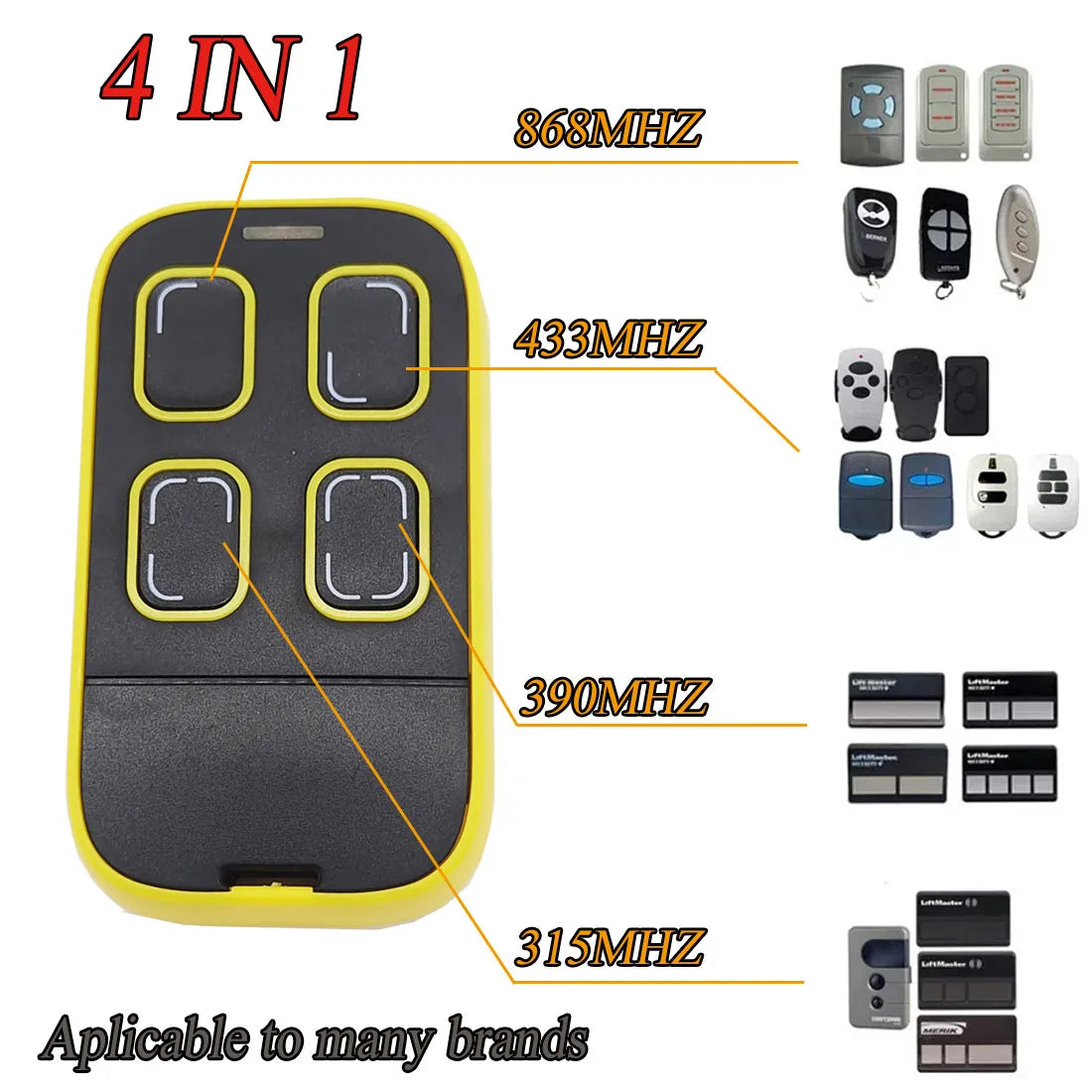 ACM TX2 TX4 Garage Door Remote Control 433MHz Clone ACM TX 2 4 Gate Remote Control Duplicator Opener Hand Transmitter 433.92MHz