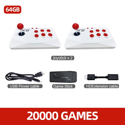 VILCORN Arcade Video Game Console 4K TV Game Stick med Double Arcade Joysitck 41000-spel för MAME/Sega/PS1/Atari Kid Gift