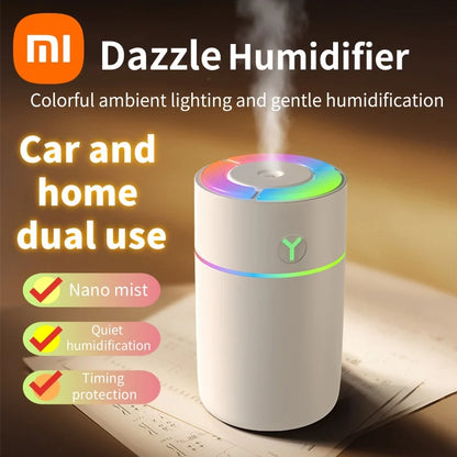 Xiaomi Colorful Humidifier – Mini Silent Aromatherapy Sprayer, Nano Mist med Timing Protection för bil och stationär 