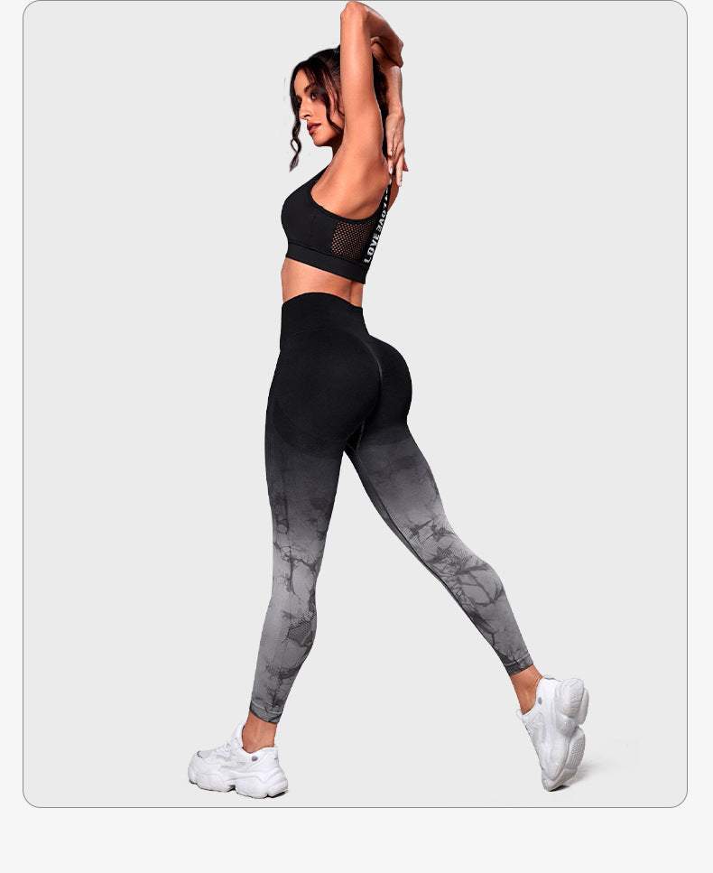 Sömlösa leggings med hög midja gradient för kvinnor med sömlös rumpa