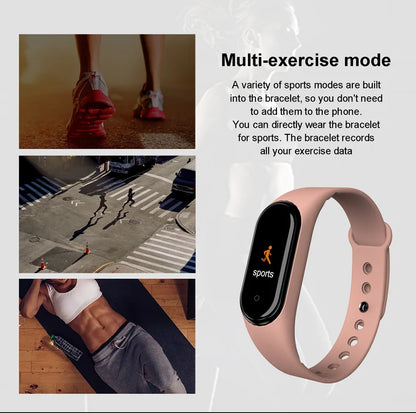 M4 Smart Watch Färgskärm Stegräkning Multi Sport Mode Meddelande Påminnelse Photograp