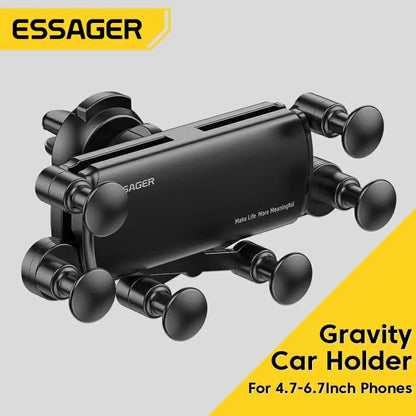 Universal 6-Point Foldable Gravity Car Phone Holder with Air Vent Clip Mount