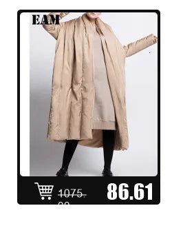 Loose Fit Irregular Button Woolen Coat med Lapel Design