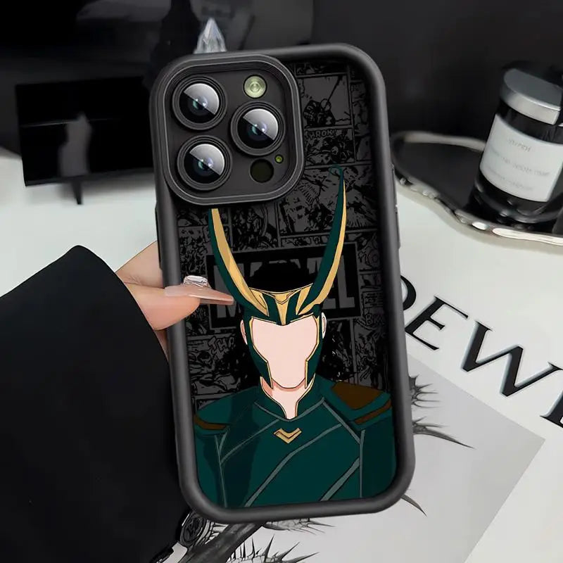 Marvel Loki telefonfodral för Apple iPhone 15 Pro Max 13 14 Plus 12 11 Pro Stötsäker