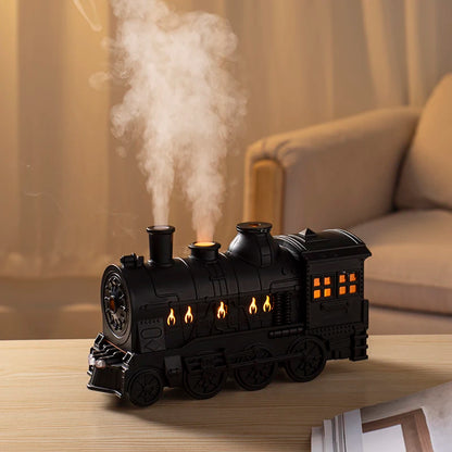 Train Cannon Ultrasonic Luftfuktare – Manet Spray Aroma Diffuser med färgglada lampor och fjärrkontroll