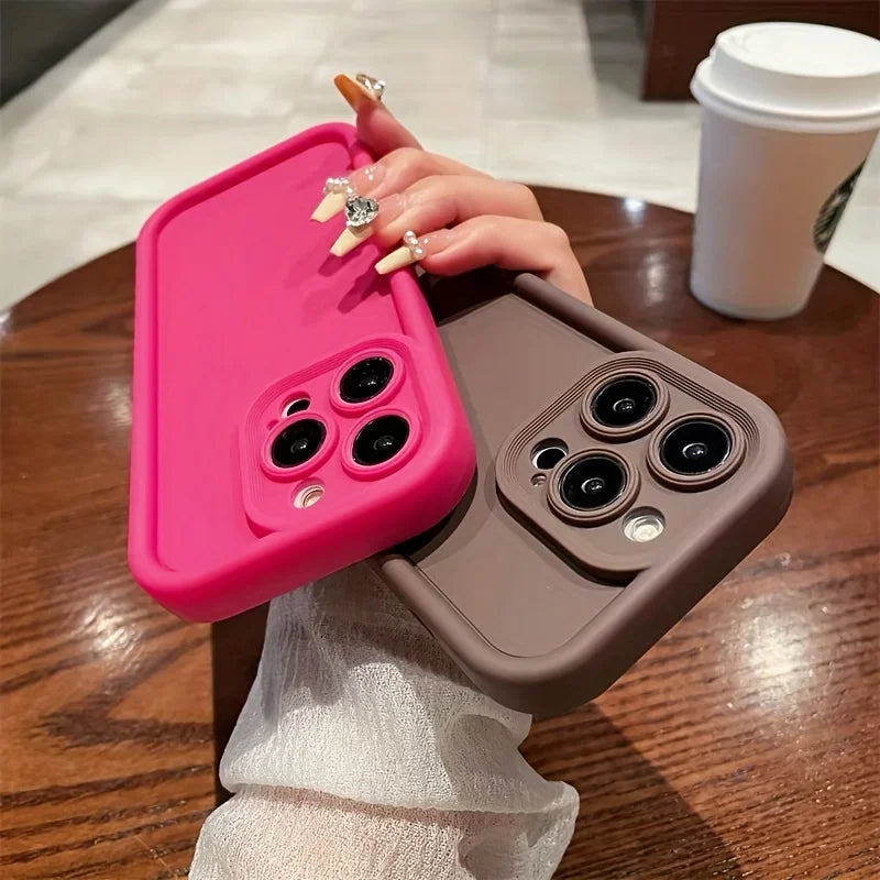 Luxury Candy Color Silicone Case For iPhone 11 13 12 14 15 16 Pro Max 15 Pro XS XR XS Max 7 8 14 PLUS SE 2022 Shockproof Cover