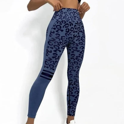 Women's High Waist Seamless Leopard Leggings with Hip Lift