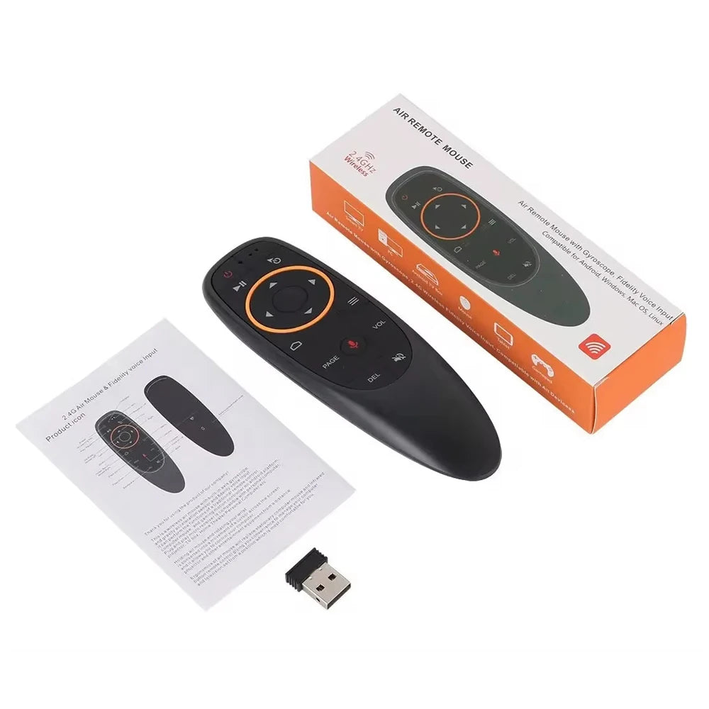 G10S Air Mouse Röstfjärrkontroll 2,4G trådlöst gyroskop IR-inlärning för H96 MAX X88 PRO Android TV Box HK1