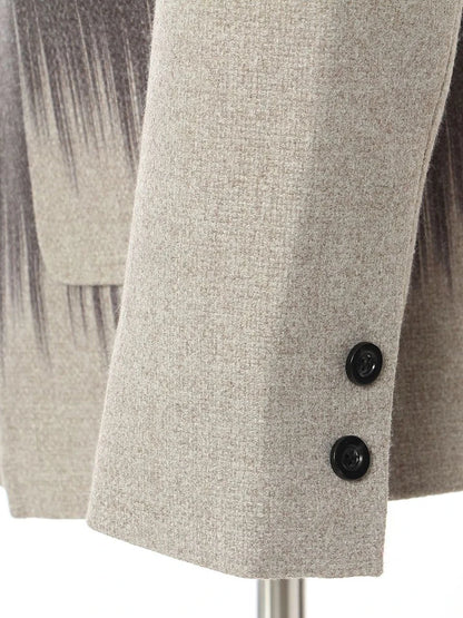 Loose Fit Irregular Button Woolen Coat med Lapel Design