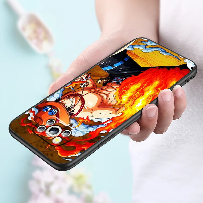 Anime Art Ones Pieces-fodral för Xiaomi: Svart TPU-telefonfodral