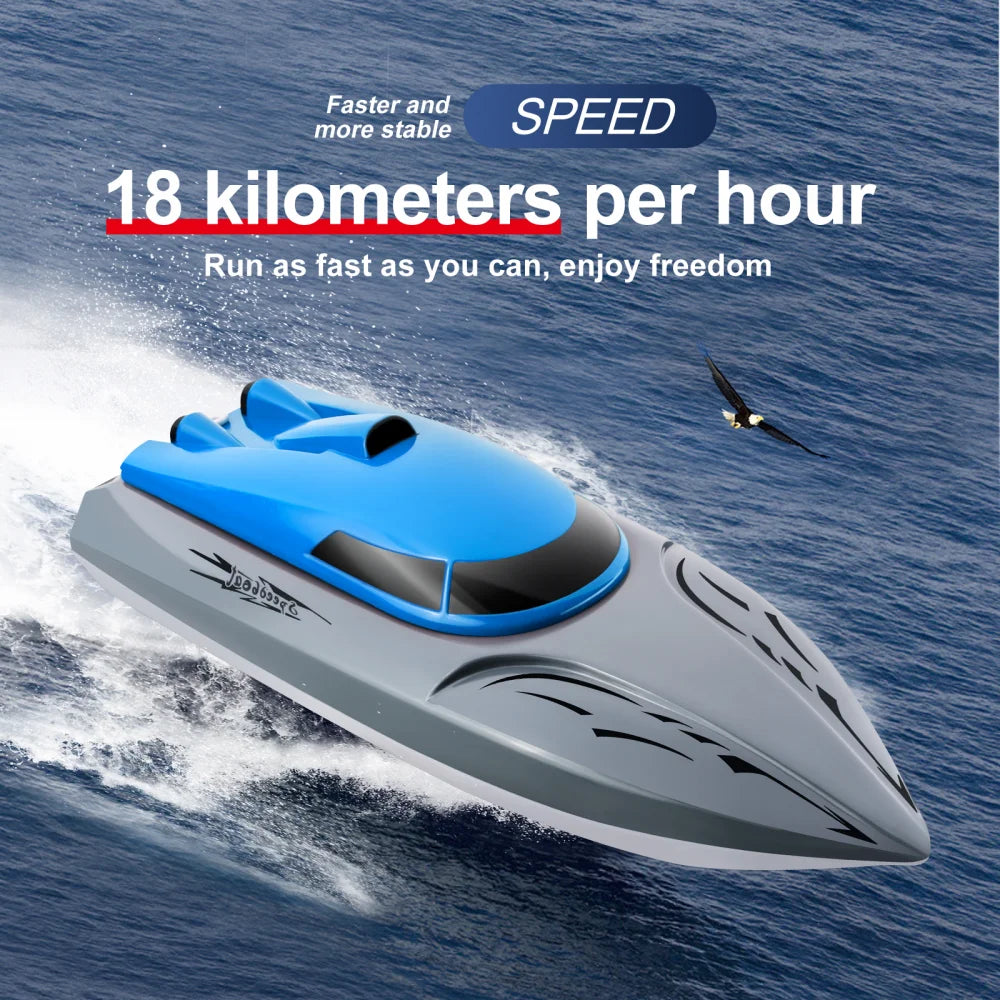 2.4GHz RC Boat Racing Dual Motor Remote Control Ship 20km/h Boats for Pools and Lakes Outdoor Kids Toys Birthday Gifts Boys Girls