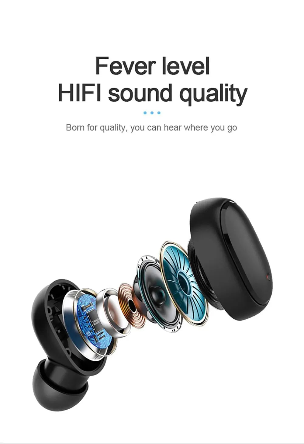 TWS A6S Wireless Bluetooth Headset Earbuds Noice Cancelling Earphone Bluetooth Headphones with Mic for Huawei Xiaomi Redmi