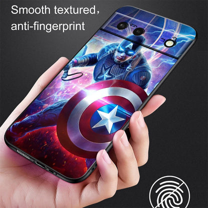 Marvel America Captain Cool Case For Google Pixel: Black Silicon Shockproof Shell Cover