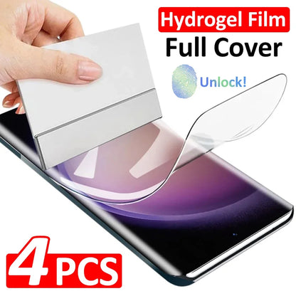 4st hydrogelfilm för Samsung Galaxy S24 S23 S22 S21 S20 Ultra Plus skärmskydd för Samsung S24 Ultra S23 S20 S21 FE