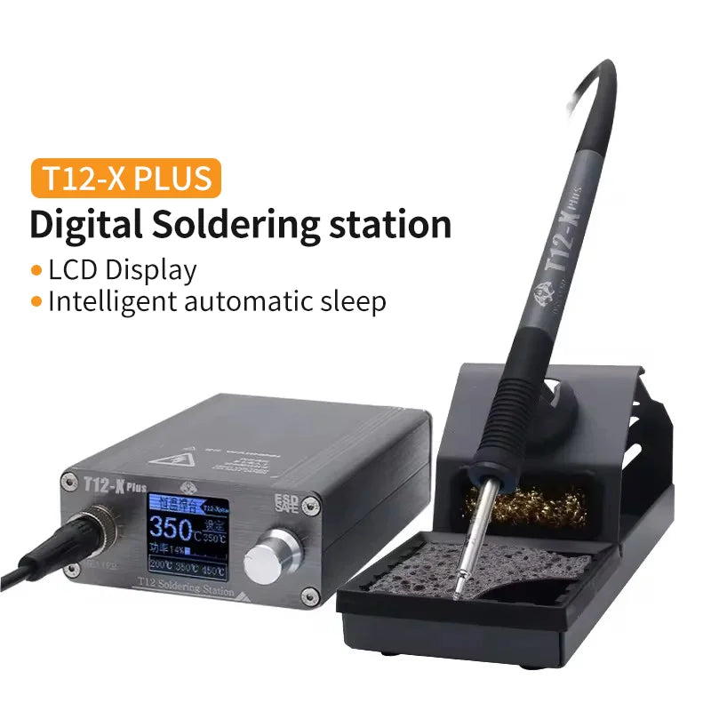 OSS T12-X PLUS Soldering Station Electronic Soldering Iron With T12 Tips For PCB Repair Phone Board Welding Repair Tools