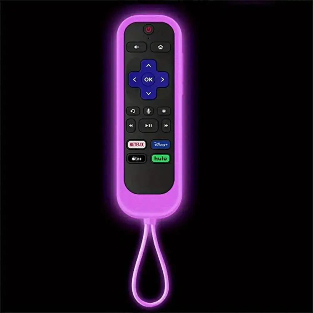 Silicone luminous remote control cover for Roku TV Remote / Roku Simple Remote / Roku Voice Remote (without Headphone Jack)