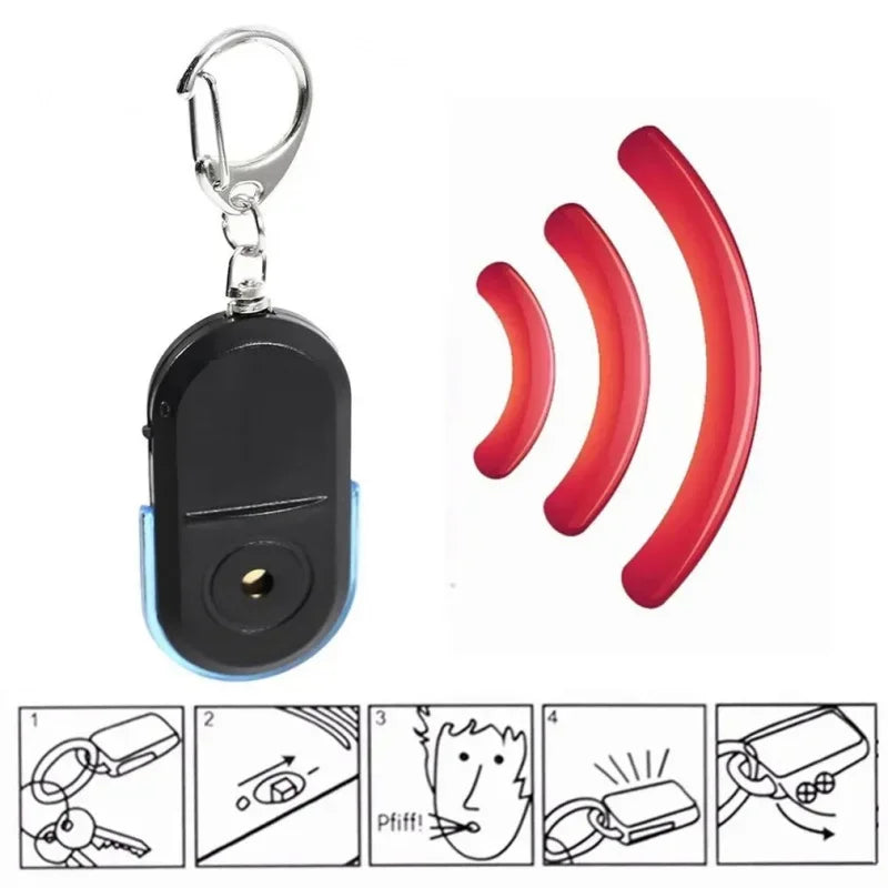 Smart Find Locator Anti-Lost Key Finder Keychain Whistle Beep Sound Control LED Torch Portable Car Key Mini Finder