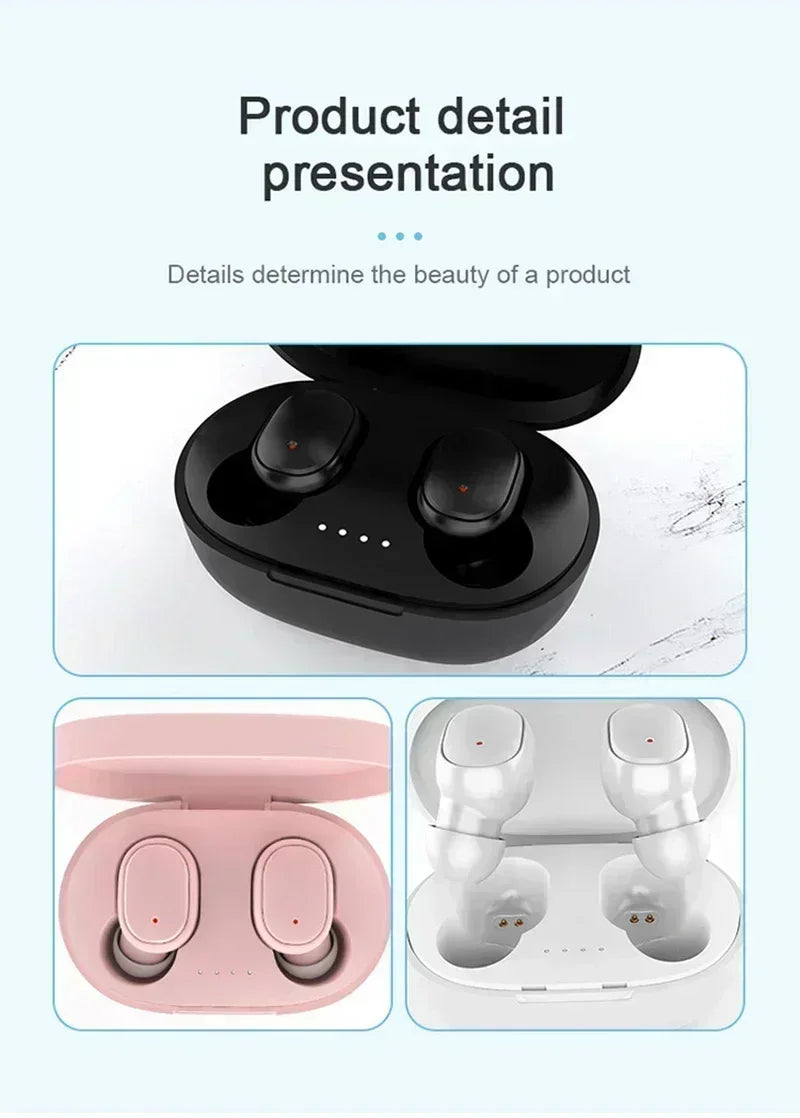 A6S TWS Earphones Wireless Bluetooth 5.1 Headphones Touch Control Earbuds With Mic Earphones Sport Waterproof Headset for xiaomi