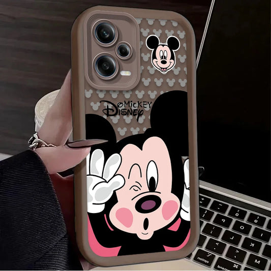 Brunt Mickey Minnie telefonfodral till Xiaomi Redmi