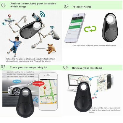 Mini Fashion Smart Dog Pets Bluetooth 4.0 GPS Tracker Anti-lost Alarm Tag Wireless Child Bag Wallet Key Finder Locator