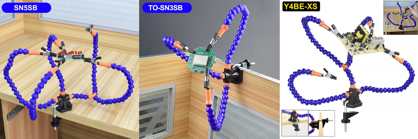 Helping Hands Third Hand Soldering Tool PCB Holder Flexible Arms with Table Clip Crafts Jewelry Hobby Workshop Helping Station