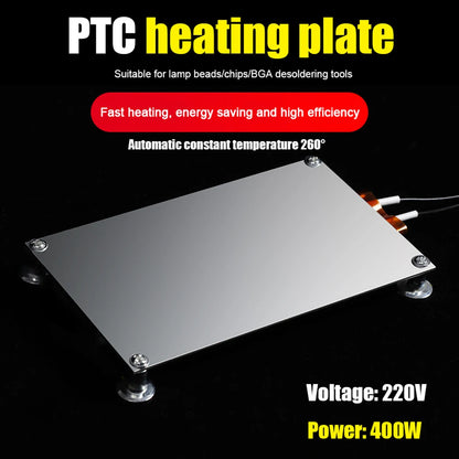 400W Professional PTC Heating Plate Chip BGA Soldering Ball Split Aluminum LED Remover Welding Station Demolition Board Tool