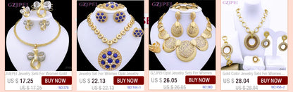 Luxury Jewelry Set For Women High Quality 18K Gold Plated Dubai Jewelry Necklace Earring Ring Bracelet Trending