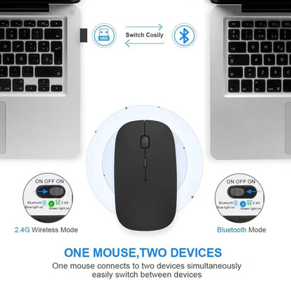 Xiaomi 2.4GHz Bluetooth Mouse Wireless USB Rechargeable Silence Ergonomics Double Model Mini