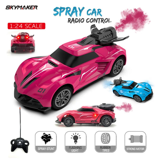 RC Car 1/24: 2WD, LED-ljus, Spray Smoke