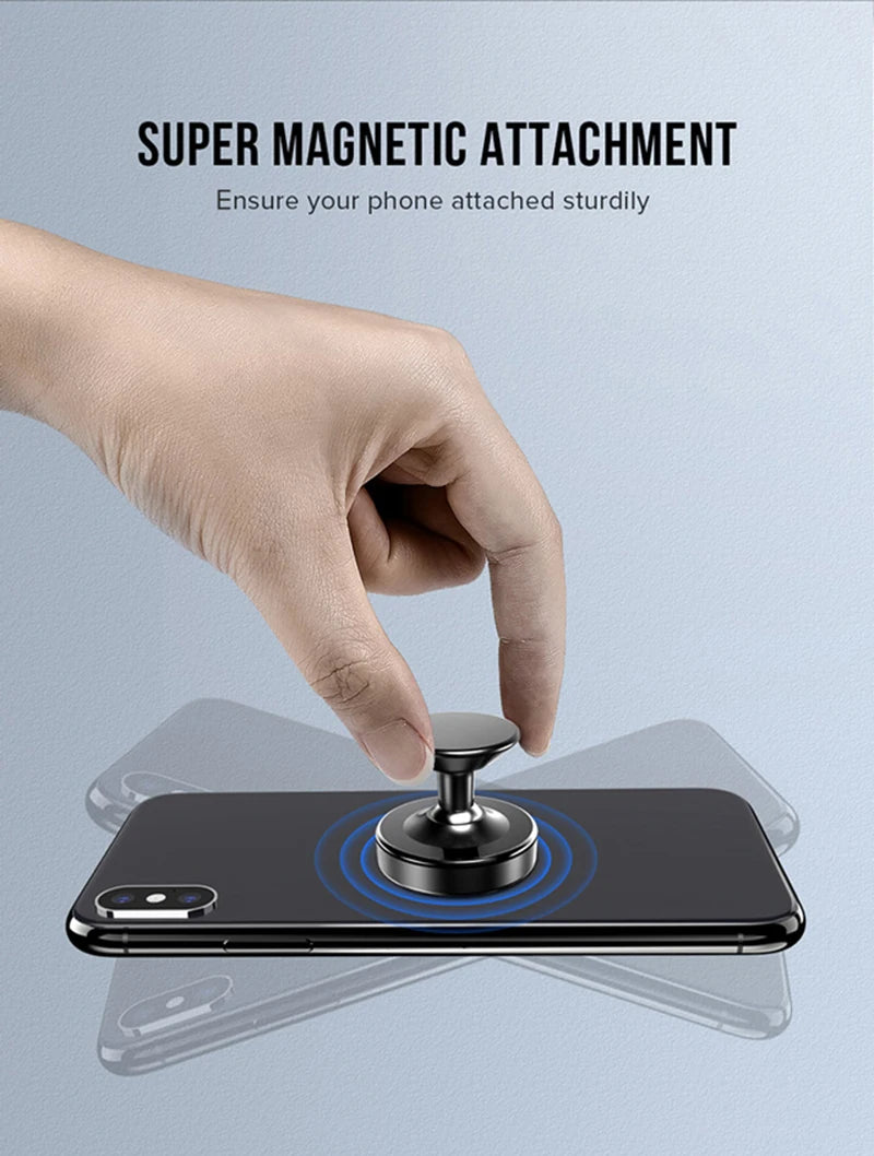 Magnetic Car Phone Holder with Dashboard or Wall Mount for iPhone, Samsung, and Xiaomi