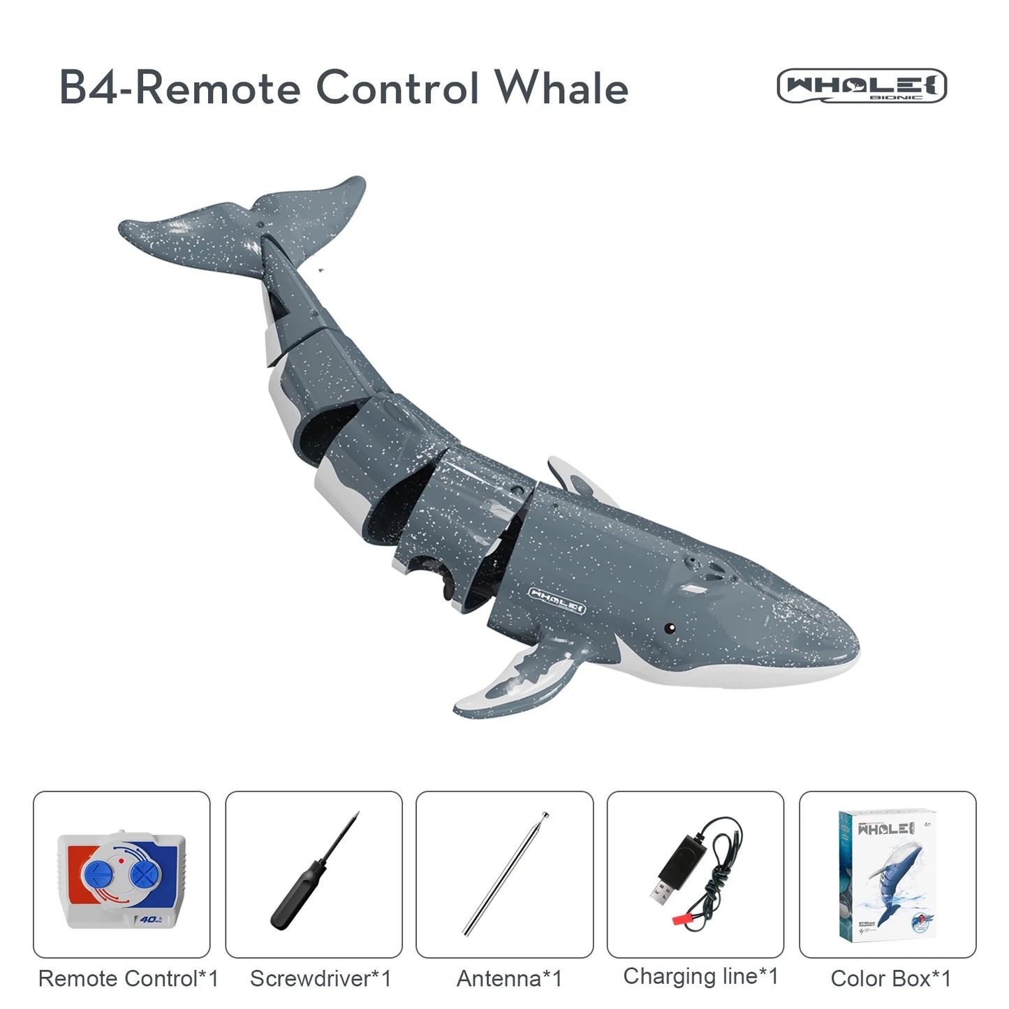 RC Whale Remote-Control Submarine Animal Underwater Simulation Water Spray Robot Electric Boat Bathtube Waterproof  Toy Kid Gift