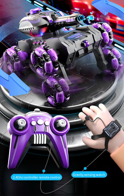 urple single remote Toy Tank Model Funny Gift - New 23cm 6-Wheel 4x4 RC Cars, Swing Arm Stunt Car, 2.4G Remote Control Car, RC Tanks, Kids Toys, Hot Wheels