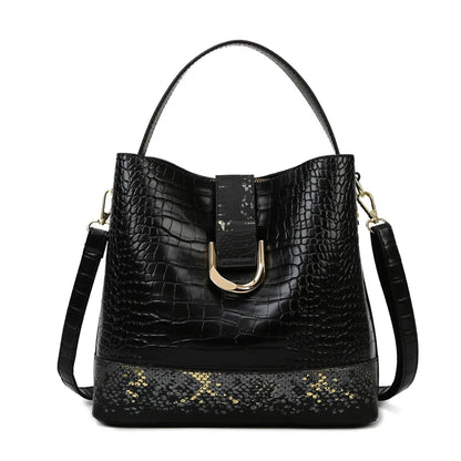 Soft Leather Luxury Handbag: Designer, Crocodile Pattern