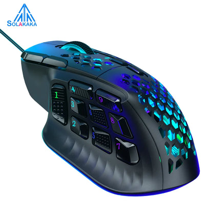 SOLA SM809 Wired Gaming Mouse Side Buttons 22800 DPI 16 Programmable