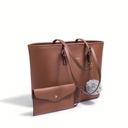 Valentine's Day Gift: PU Leather Tote and Wallet Set