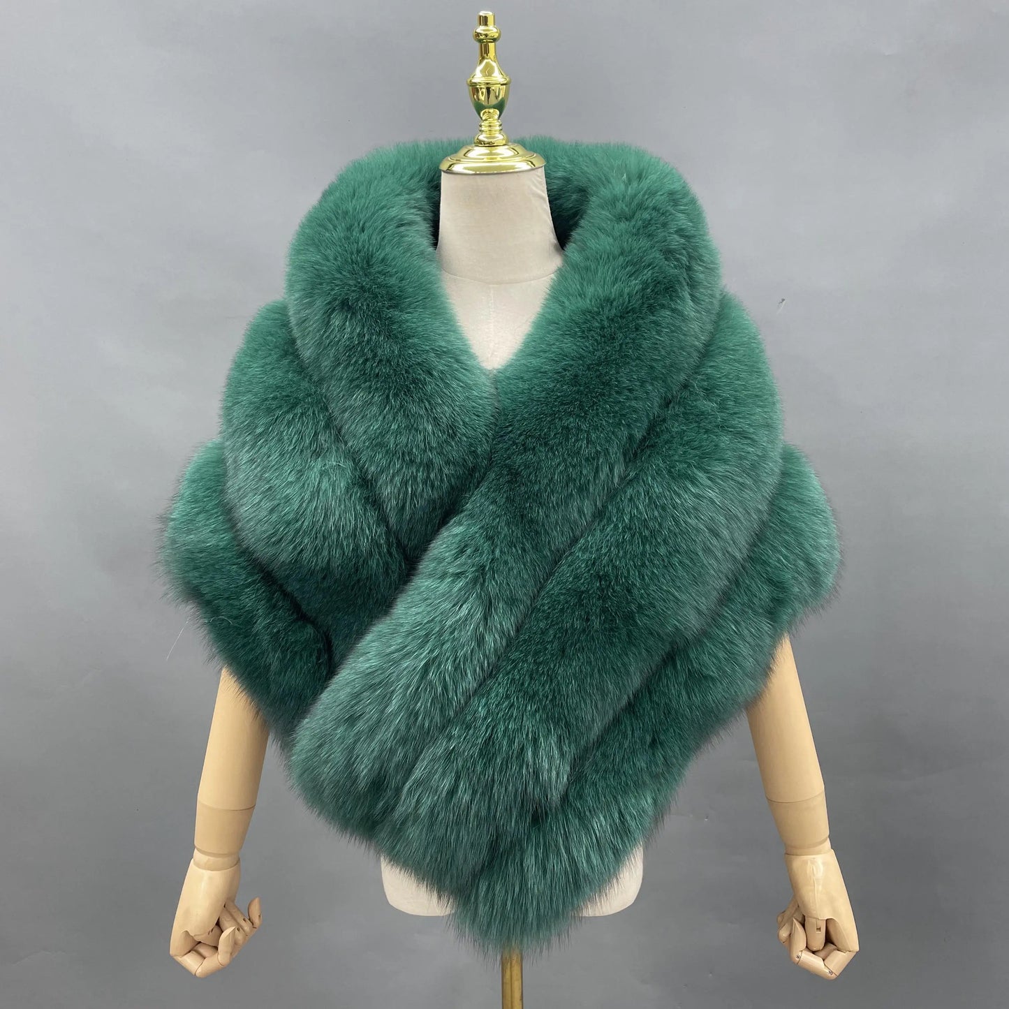 Fluffy Fox Fur Shawl and Poncho for Women